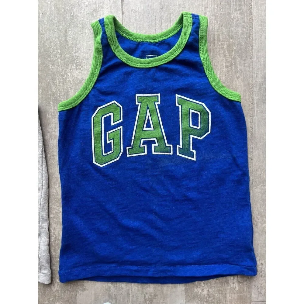 Gap Kids Boy Toddler Graphic Print Tank Top Shirt Set Lot of 4 Sleeveless XS 4-5